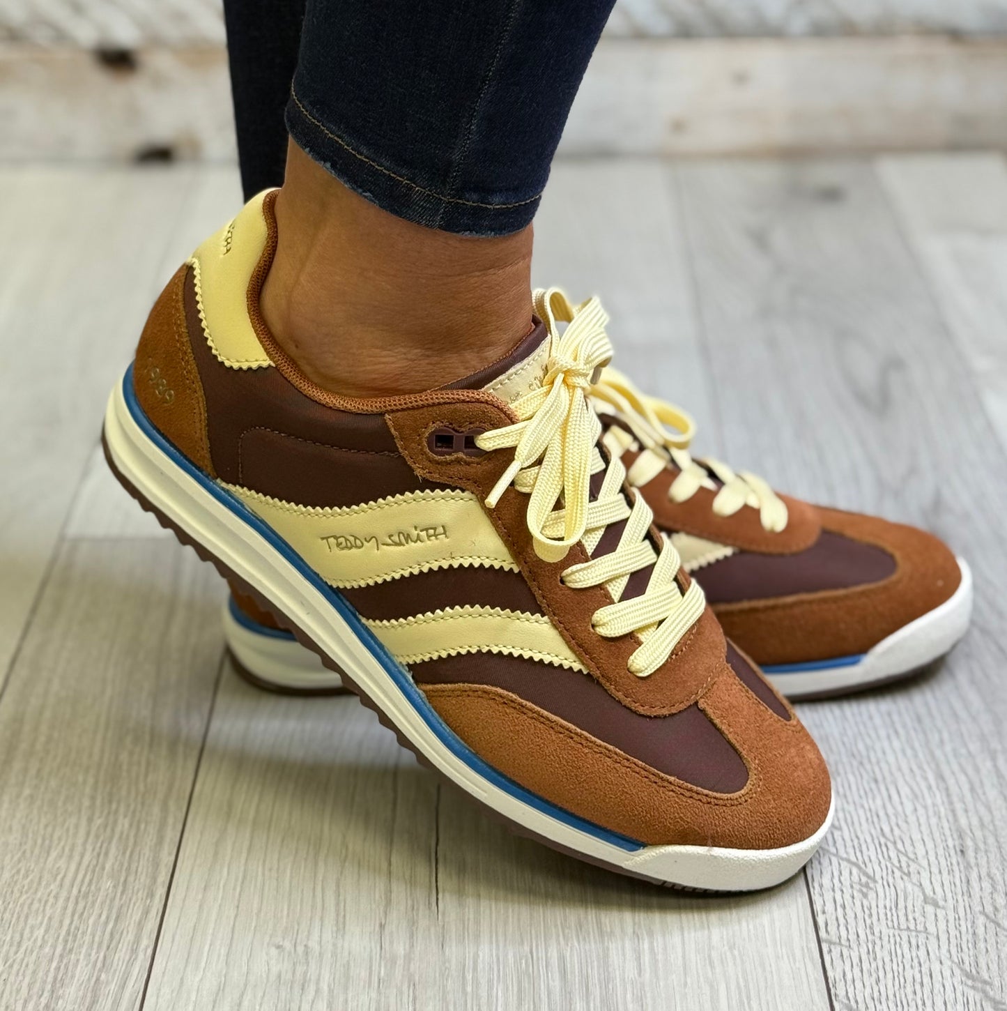 Teddy Smith - Brown Combo Leather Trainer