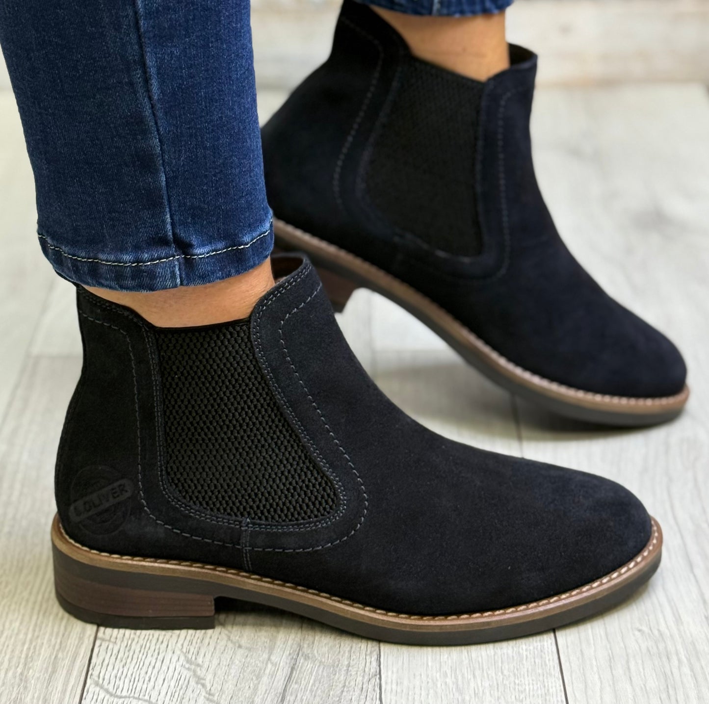 S Oliver - Navy Suede Chelsea Boot