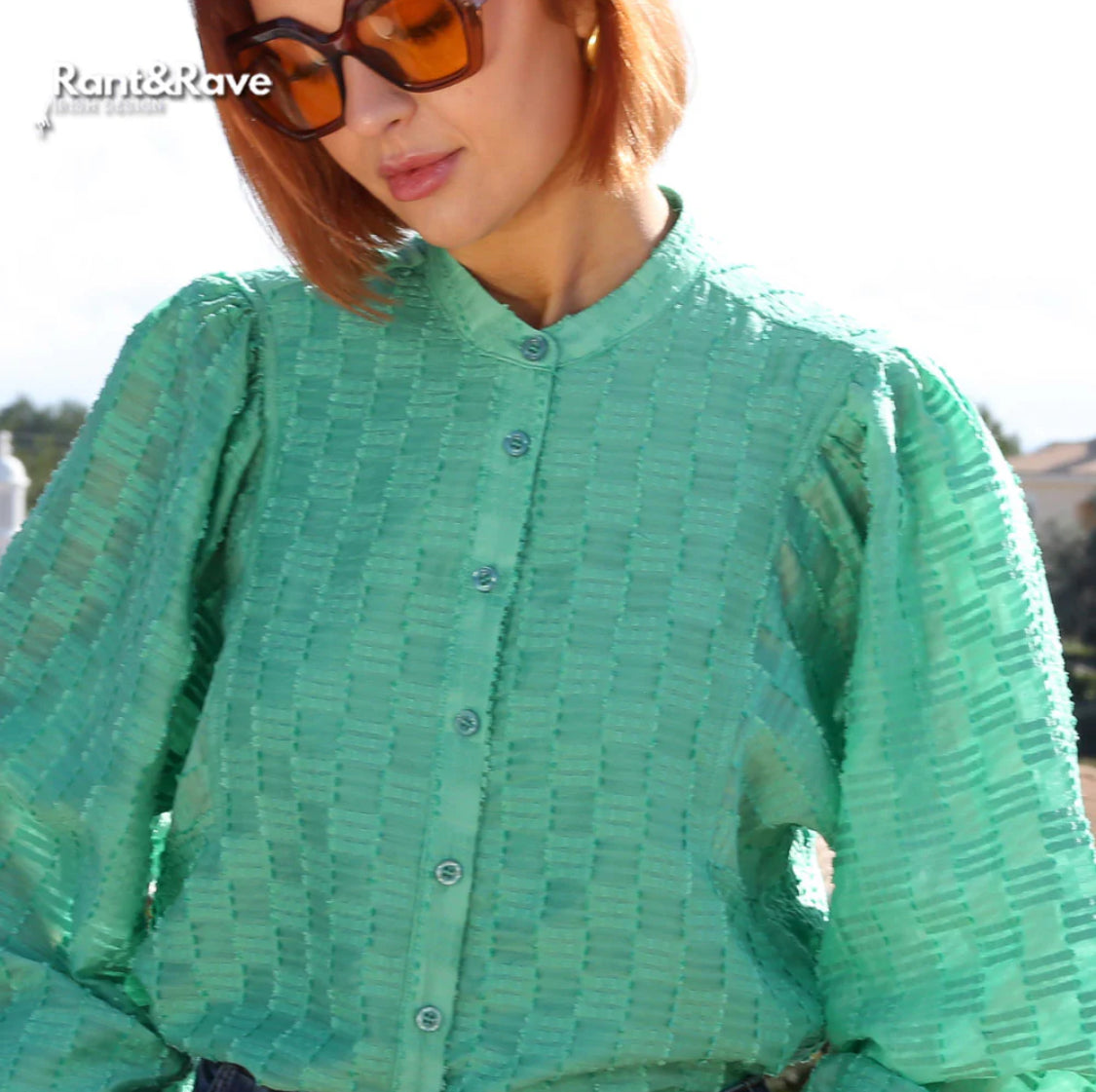 Rant & Rave - ‘Zuri’ Green Blouse