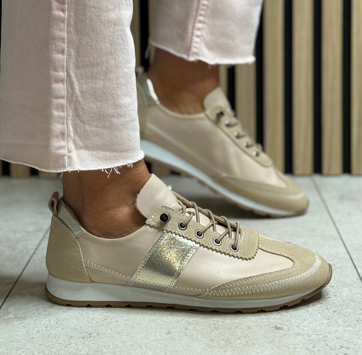 Lotus - 'Lola' Natural Leather Trainer