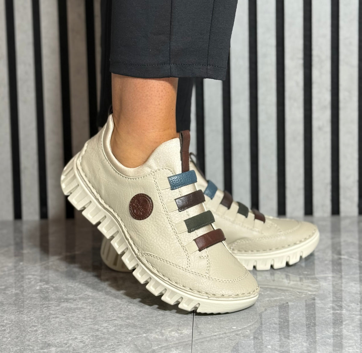 Rieker - Beige Combo Casual Shoe