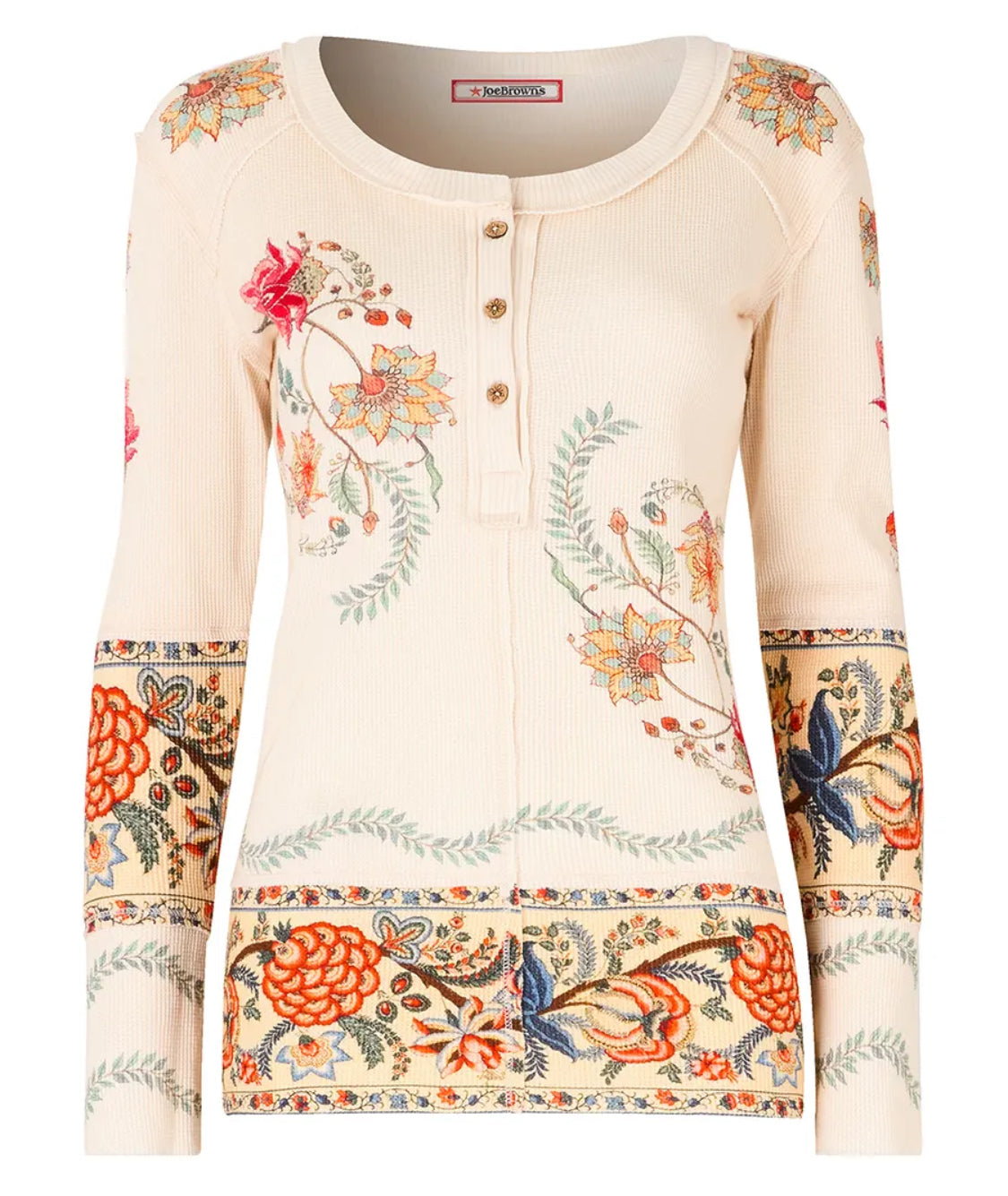 Joe Browns - Remarkable Printed Patchwork Henley Top
