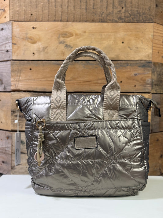 hannah k - 'Amber' Gold Metallic Padded Handbag