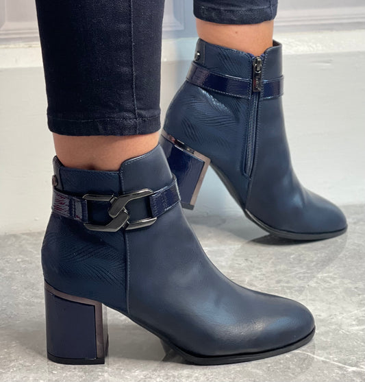 Lotus - 'Adelaide' Navy Detailed Boot