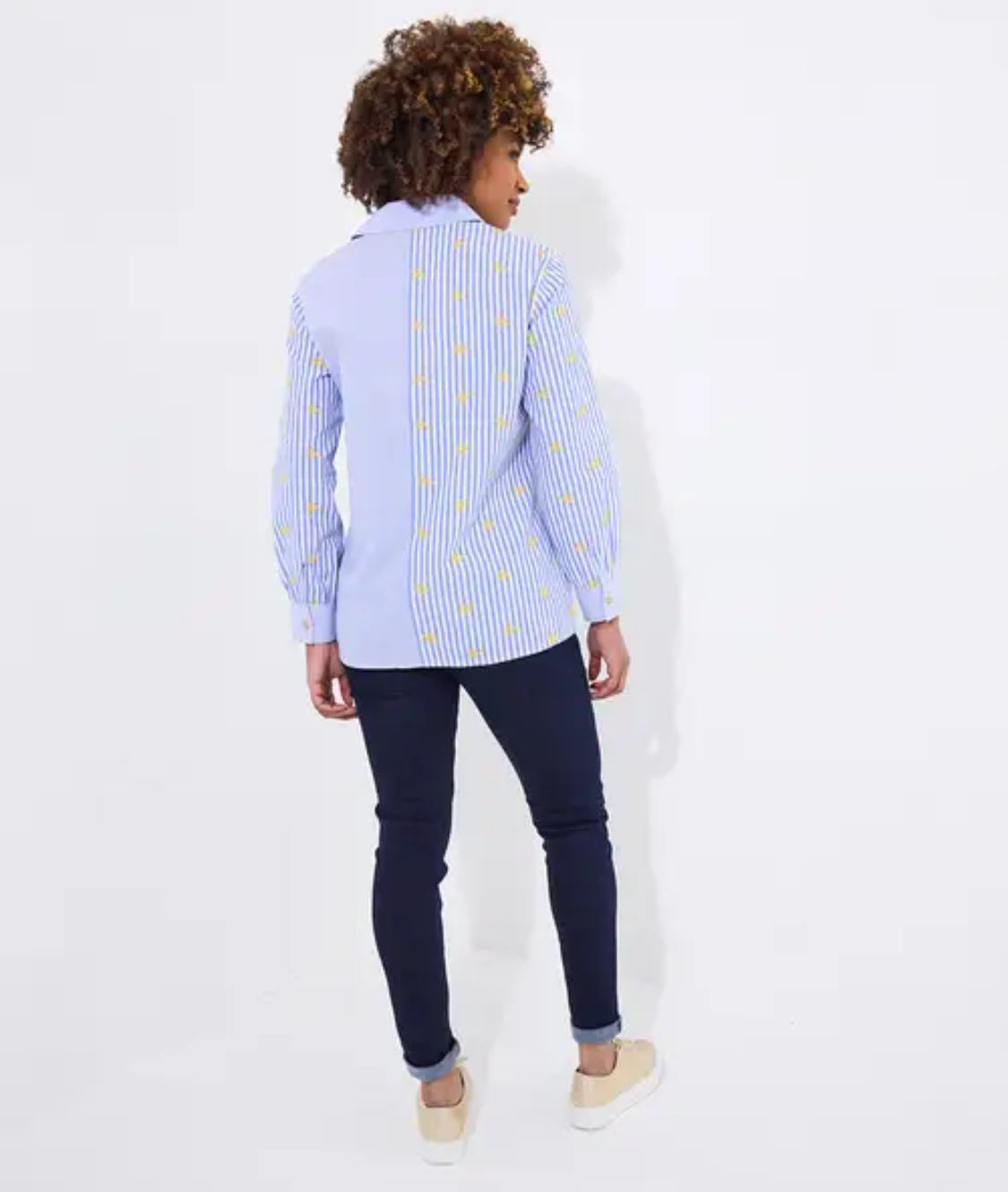 Joe Browns- Daisy Embroidered Stripe Cotton Shirt