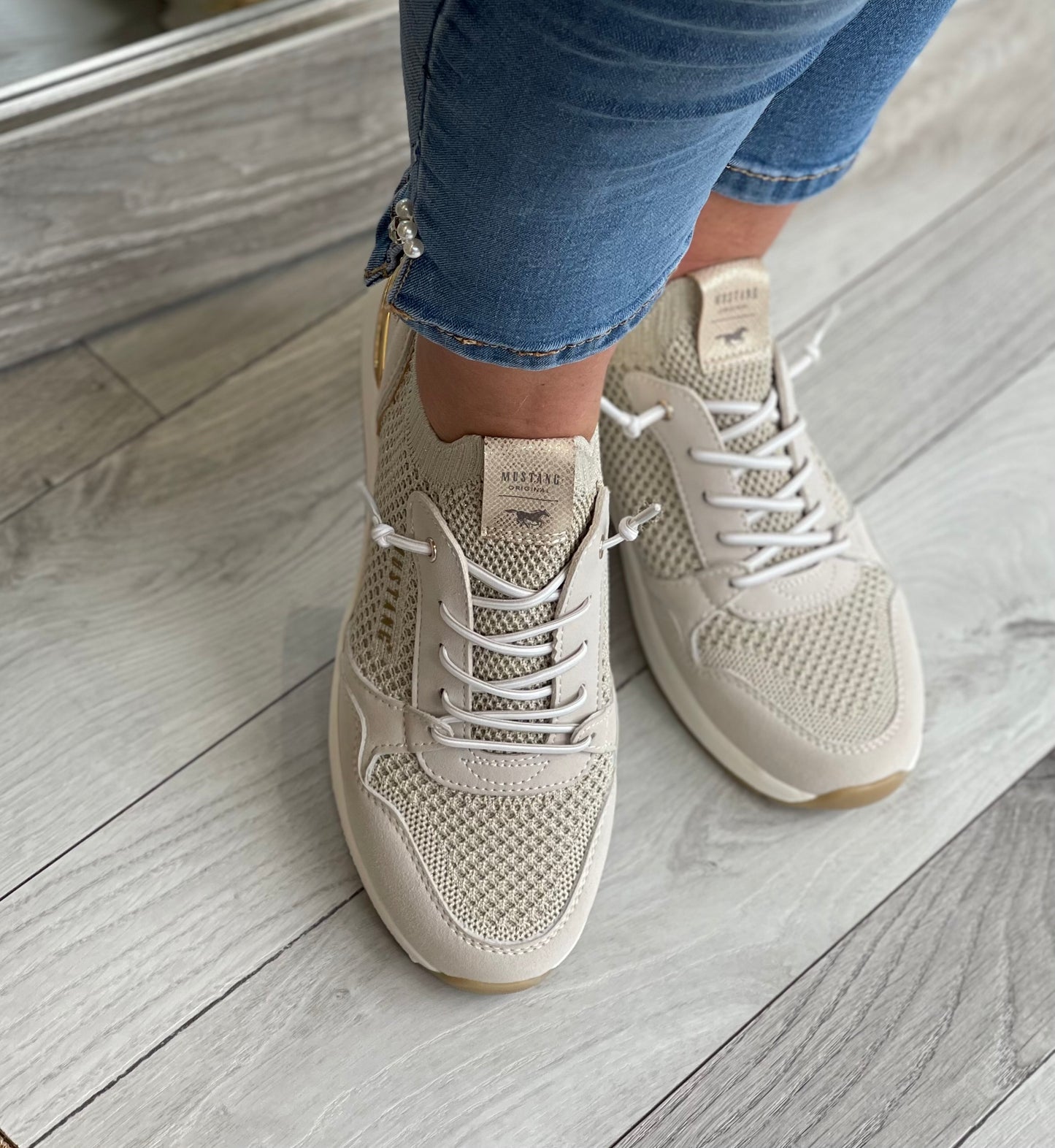 Mustang - Ivory Sock Trainer