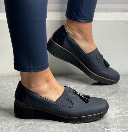 Rieker - Navy Tassle Loafer