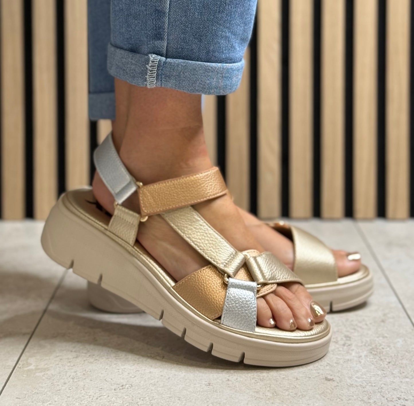 Xti - Metallic Combo Strap Sandal (145398)