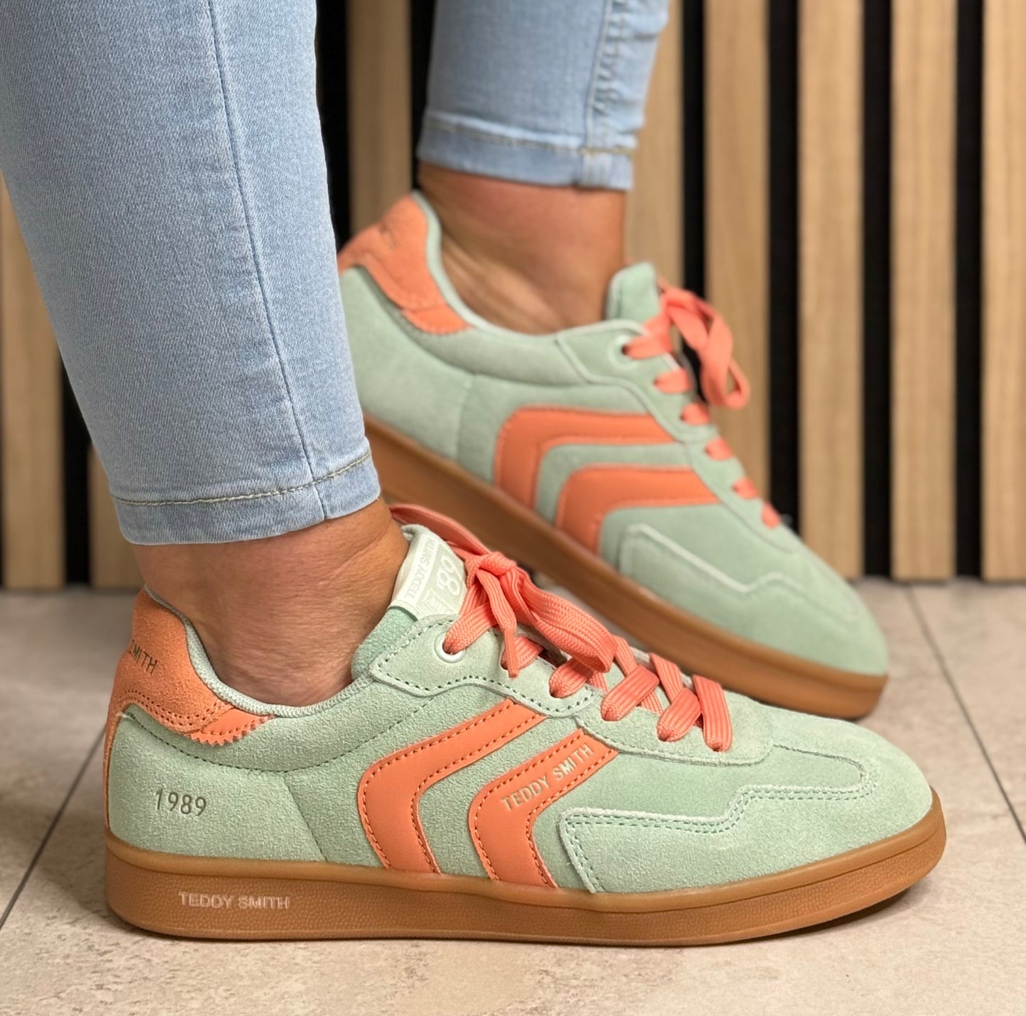 Teddy Smith - Aqua Suede Trainer (120519)