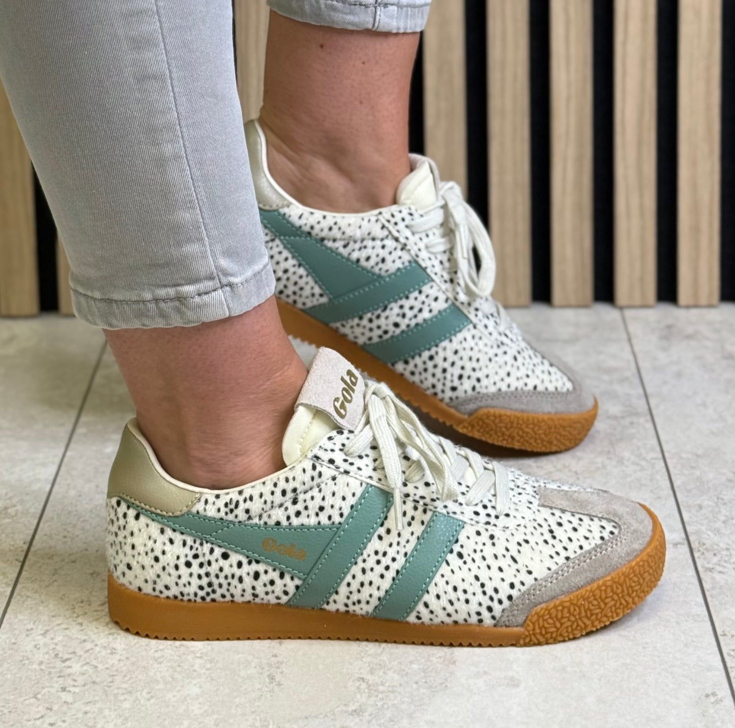 Gola - ‘Elan Savanna' Cheetah/Feather Grey/Green Mist Trainer