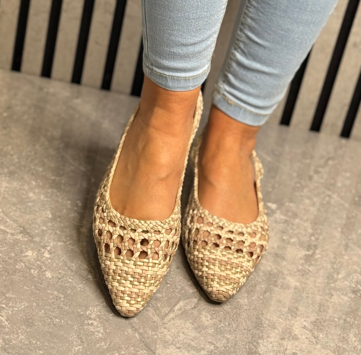 Xti - Beige Combo Slingback Shoe (145300)