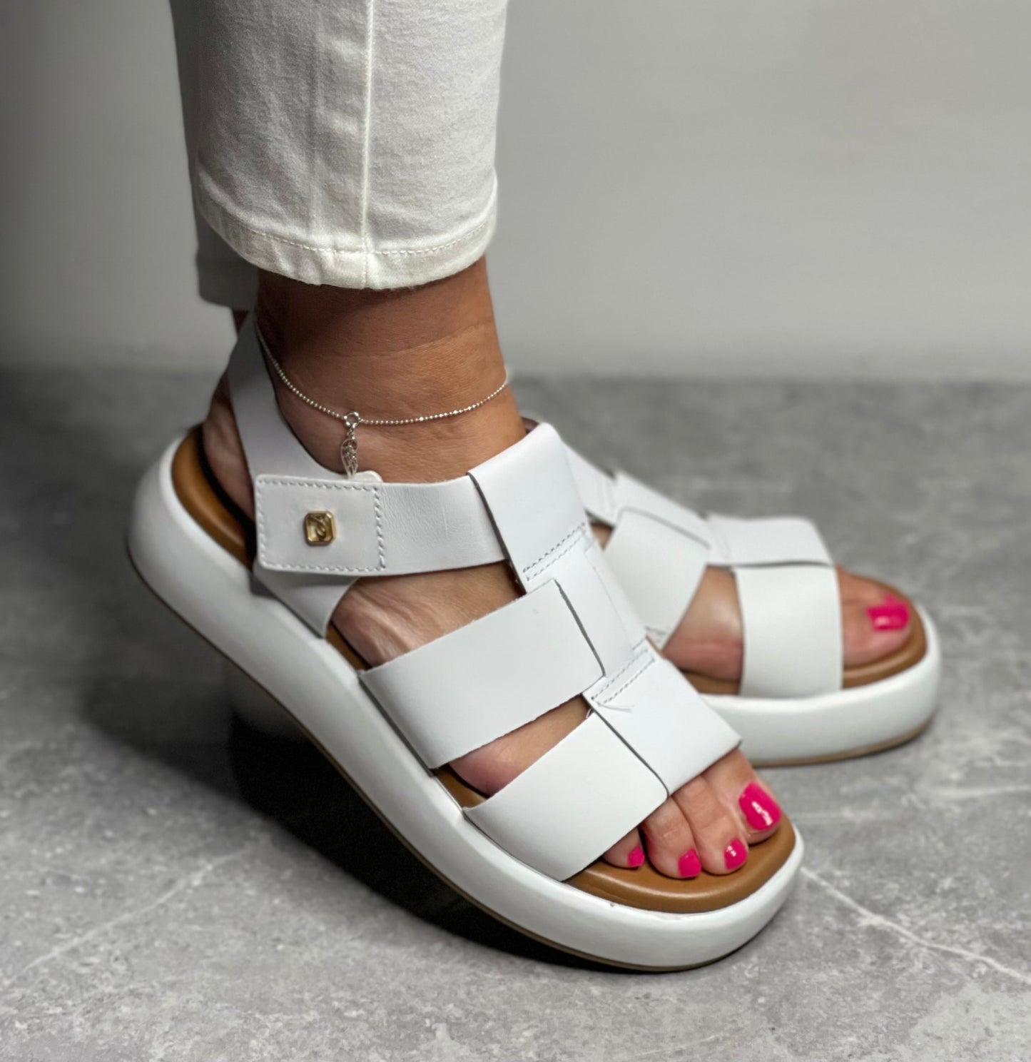 Pegada - White Soft Leather Sandal