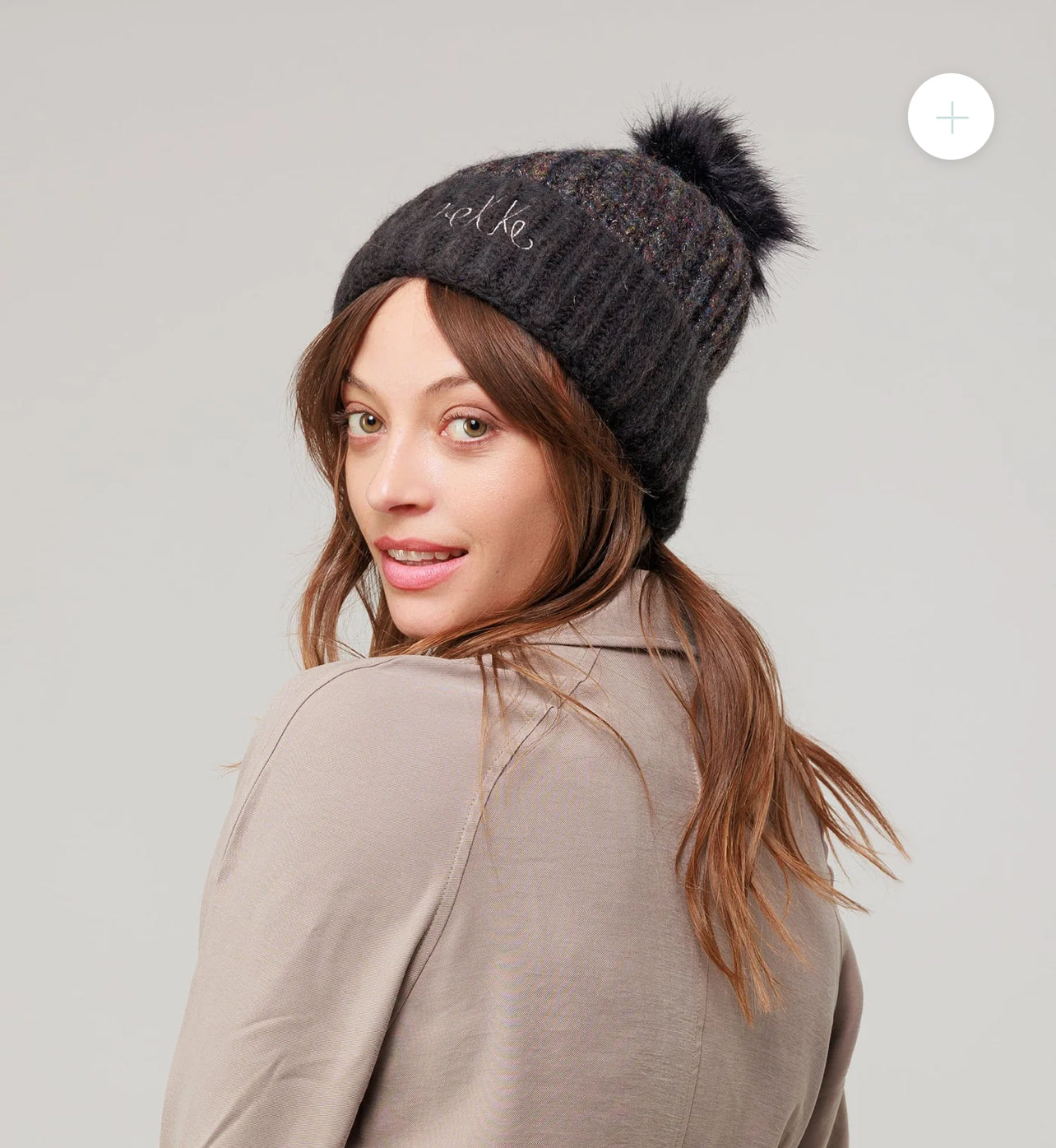 anekke - Black Knitted Beanie with Pom Pom