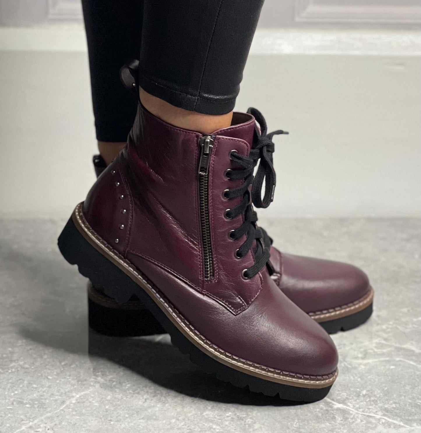 Lotus - 'Braxton' Purple Leather Boot