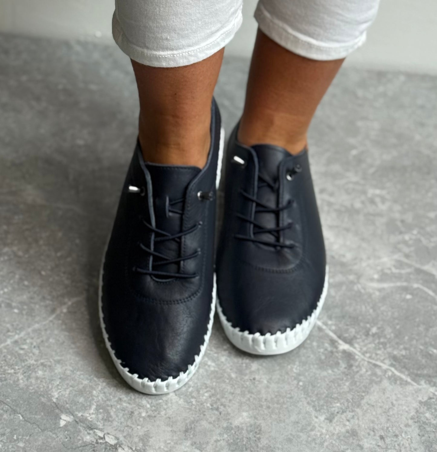 Lunar - 'Flamborough' Navy Leather Shoe