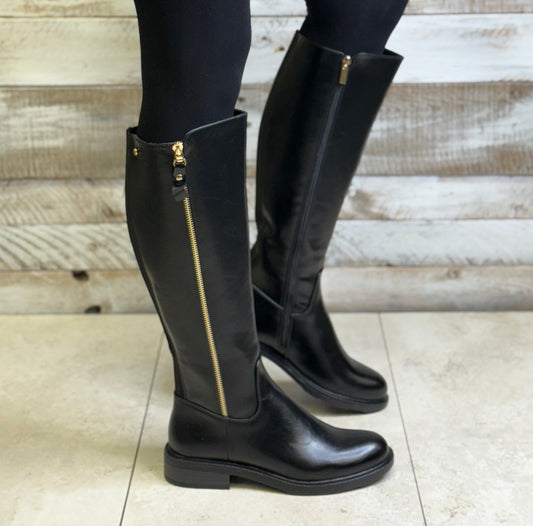 Patrizio Como - 'Guadalest' Black Long Leather Boot