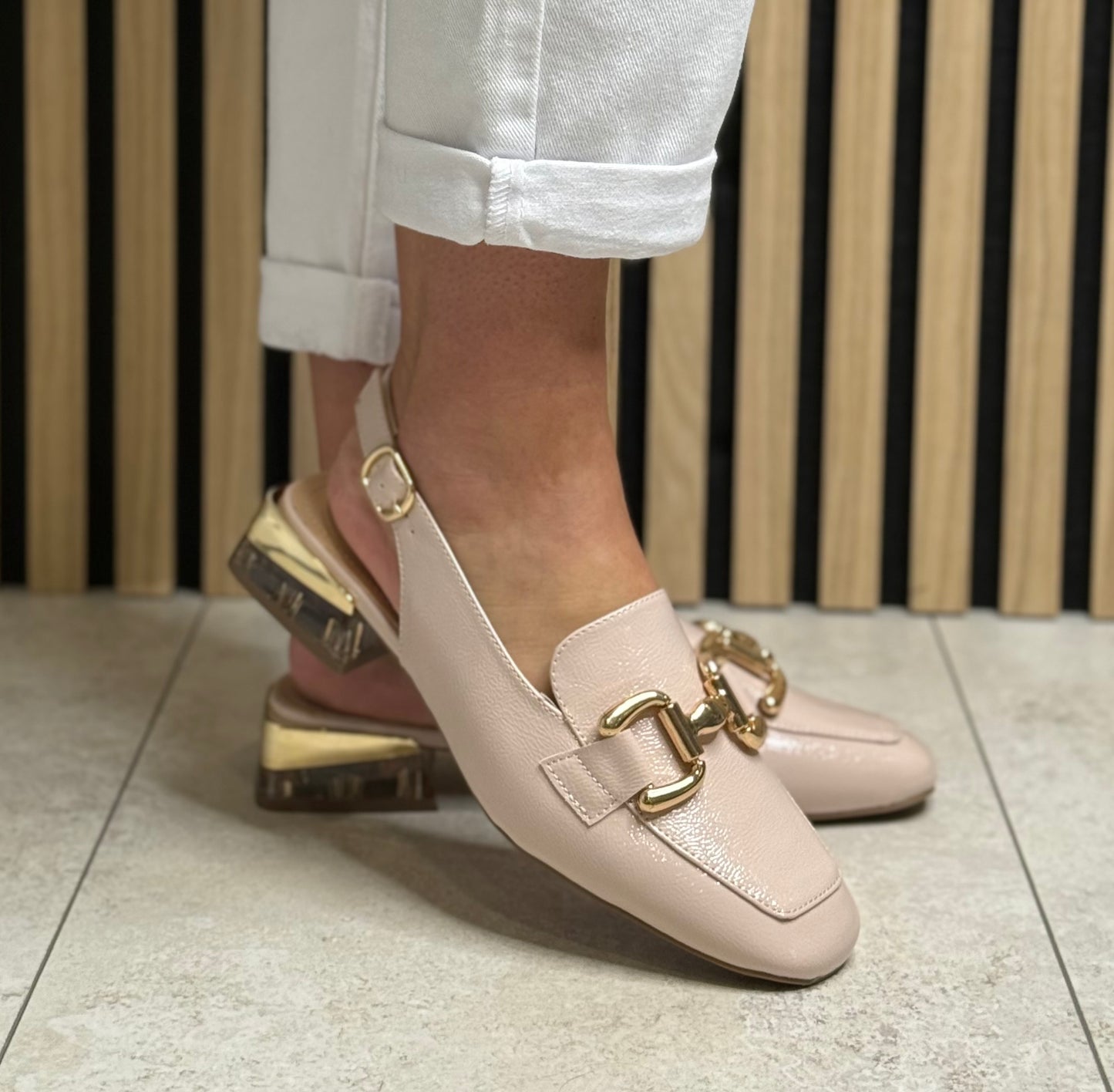 Zanni & Co - 'Diraz One' Dusky Pink Patent Slingback