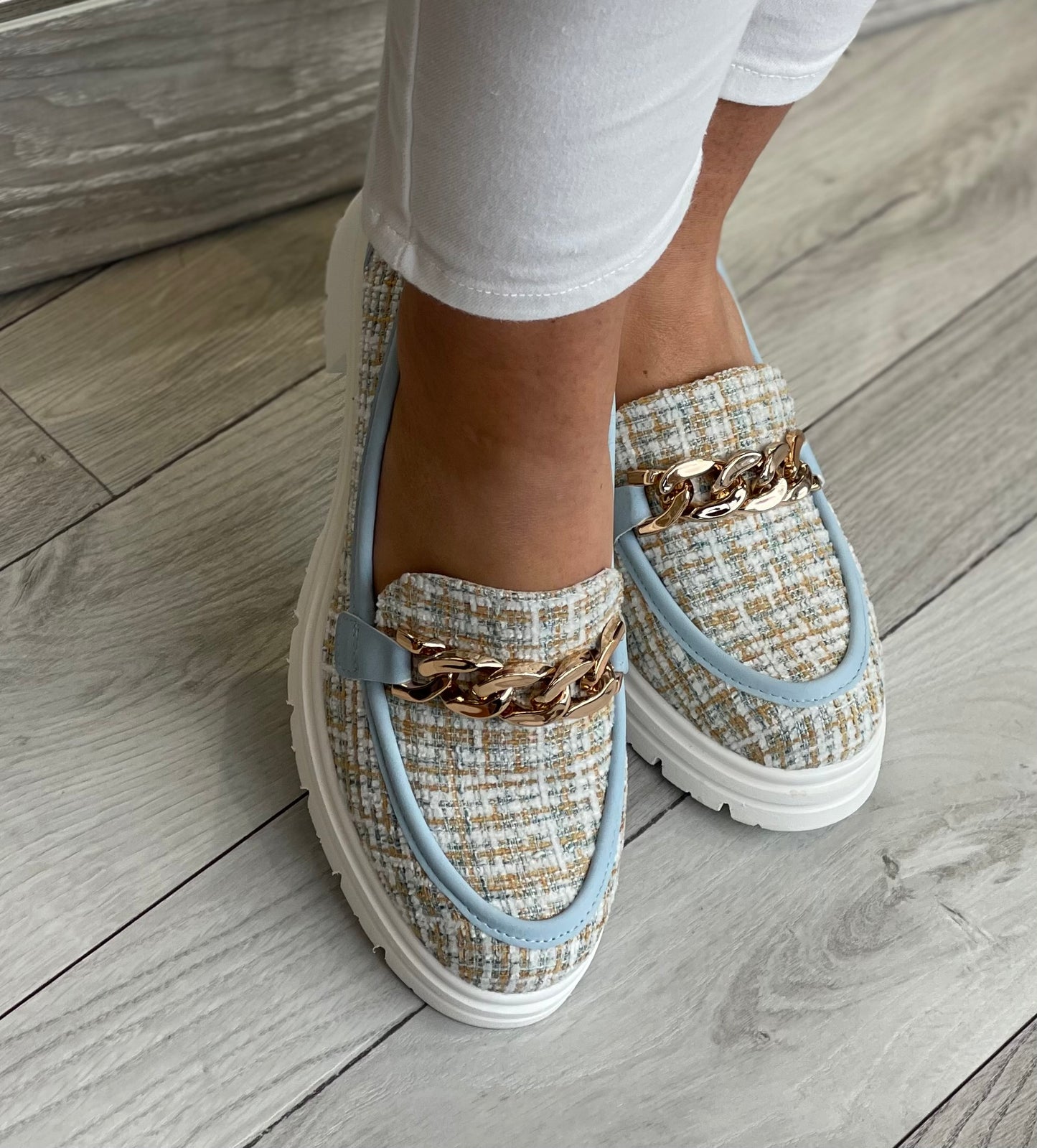 Zanni & Co - 'Vinhlong One' Soft Aqua Block Heel Loafer