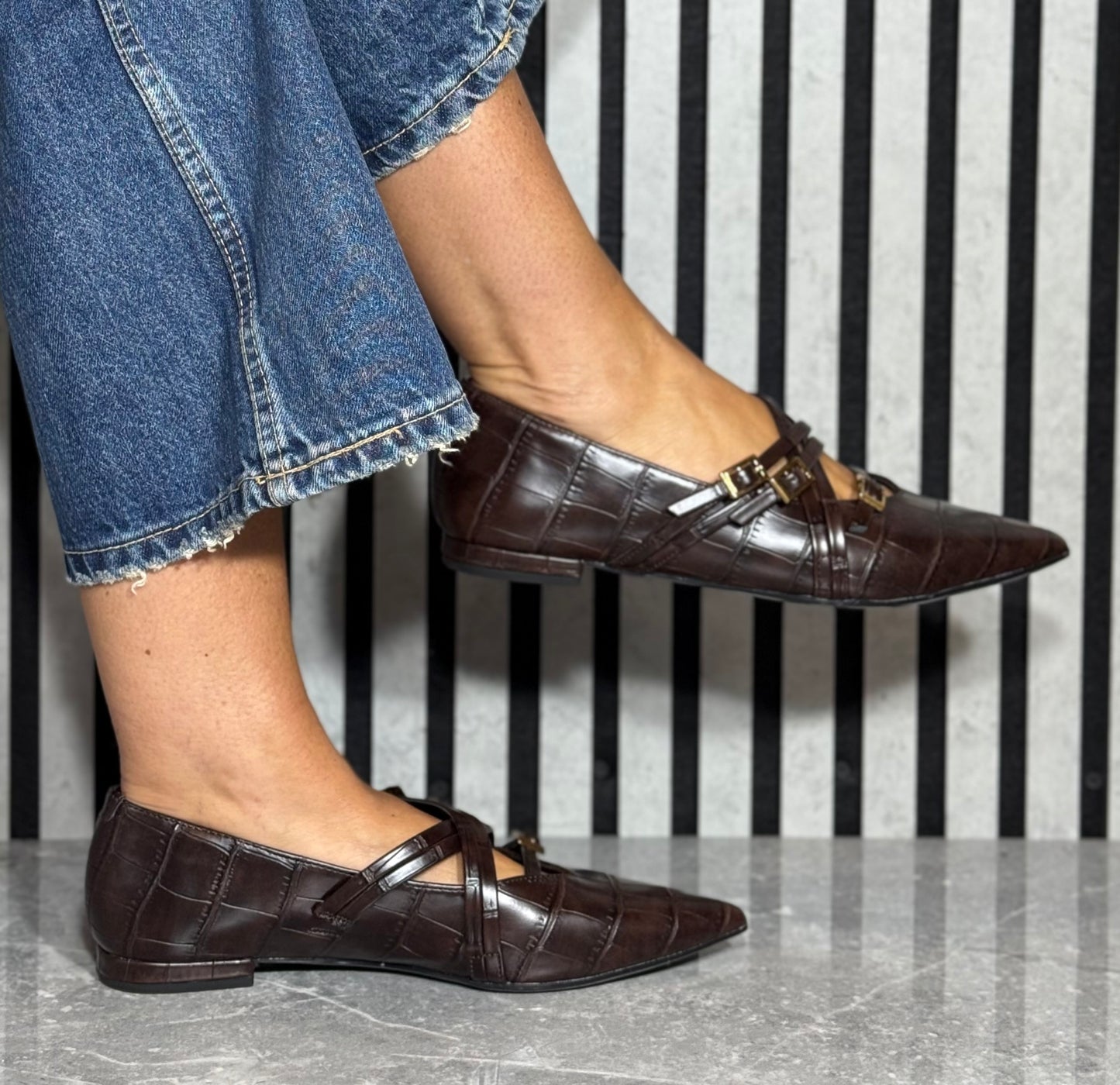 Tamaris - Mocca Croc Strap Detail Shoe