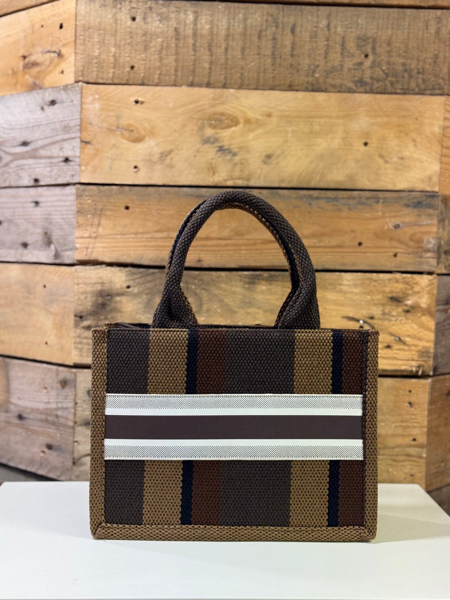 hannah k - 'Lucy' Brown Mix Hessian Small Handbag