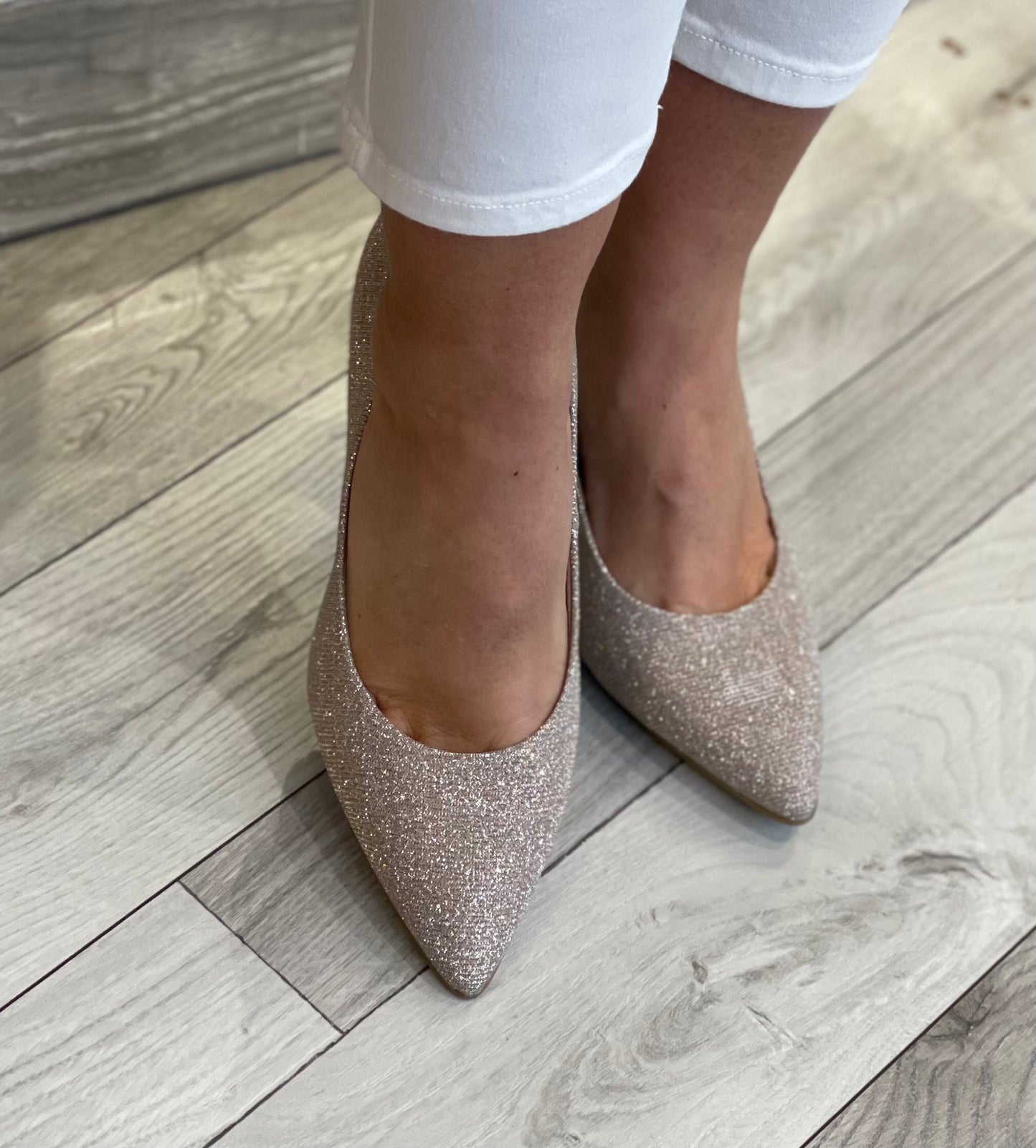 S Oliver - Champagne Glitter Heel