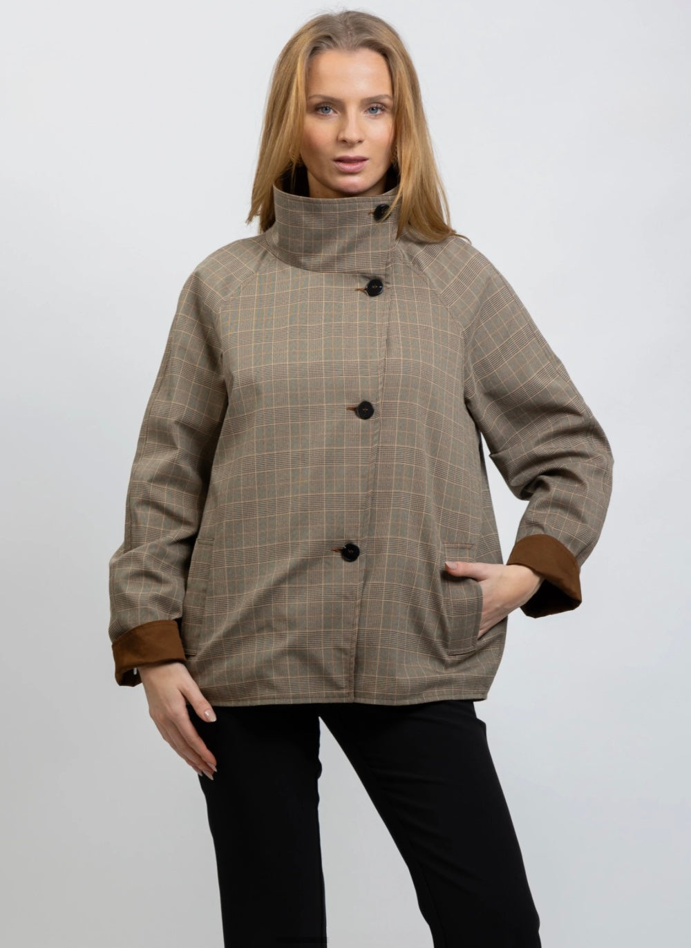 Brown Reversible Short Trench Coat