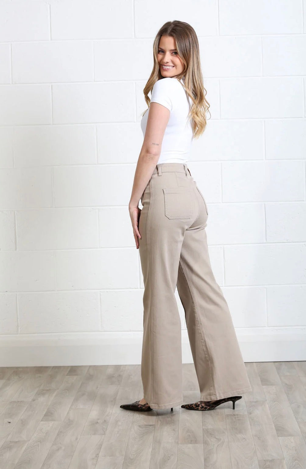 Rant & Rave - Harriet Stone Pintuck Wide Leg Jean