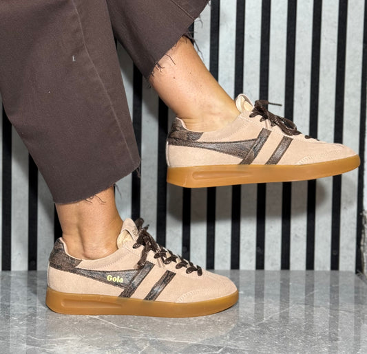Gola - 'Cyclone Snake' Cameo/Root/Gum Sole Trainer
