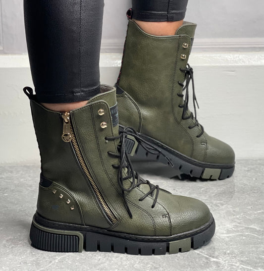 Mustang - Military Green Chunky Boot