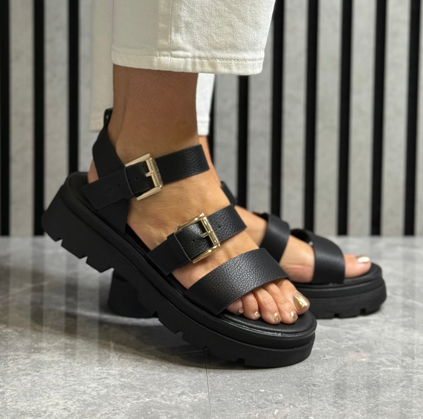 Una Healy - 'Something' Vinyl Strap Sandal