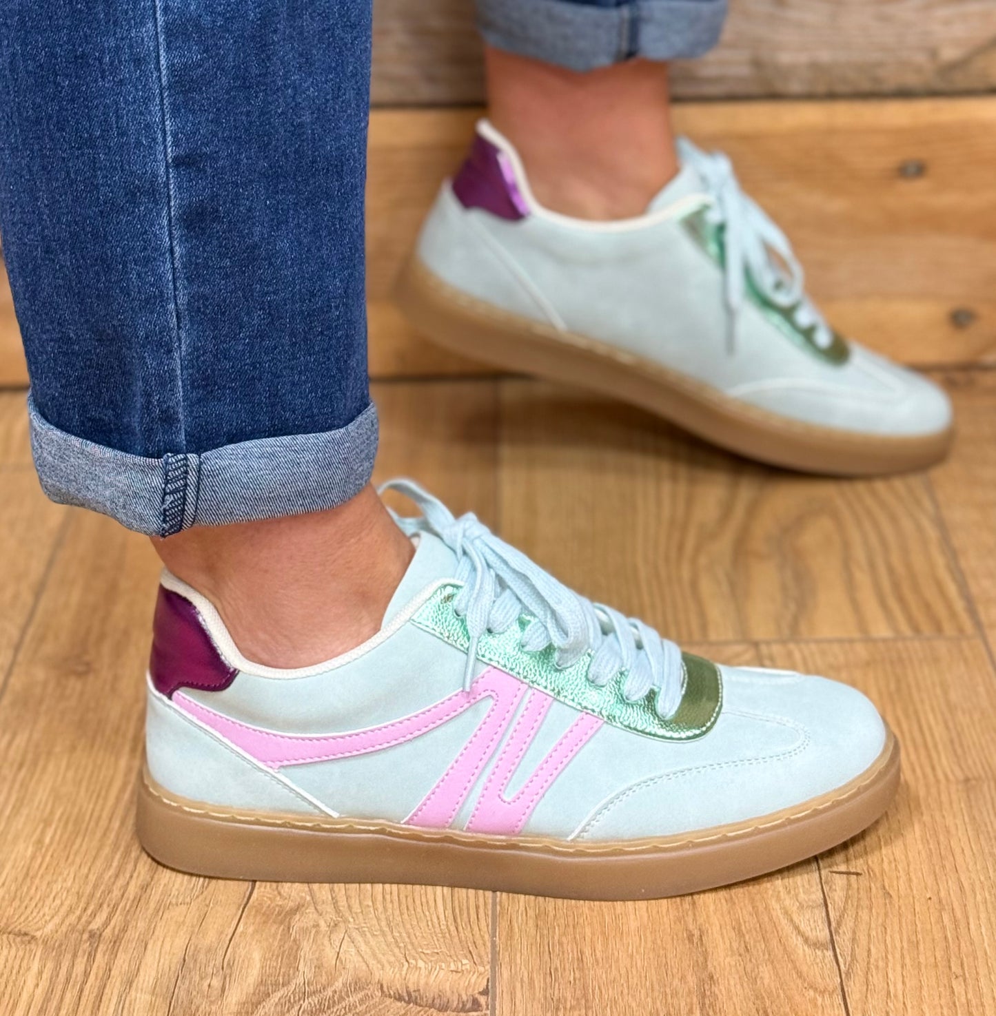 Redz - Mint Green Detailed Trainer