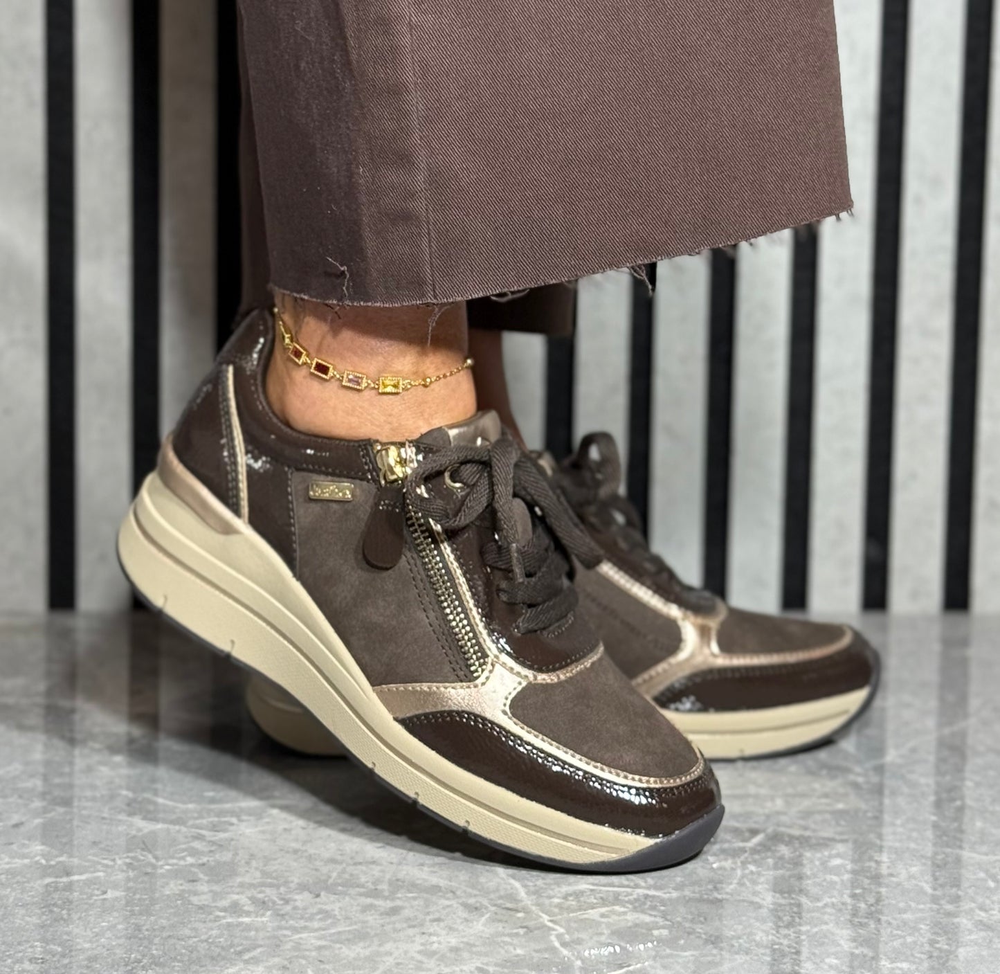 Jana - Cafe Combo Wedge Trainer