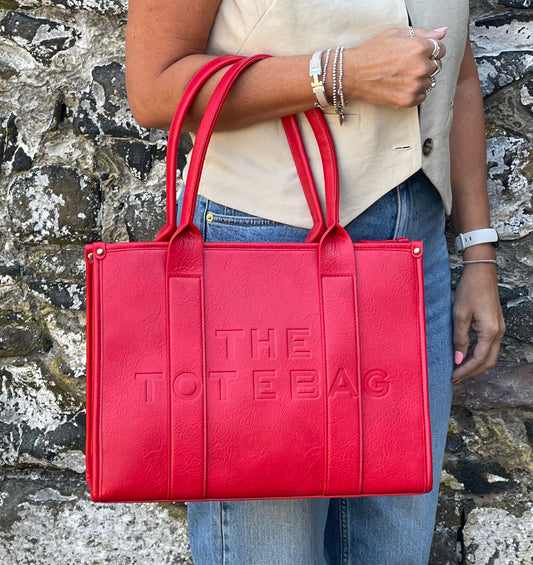 hannah k - Red Large Tote Handbag