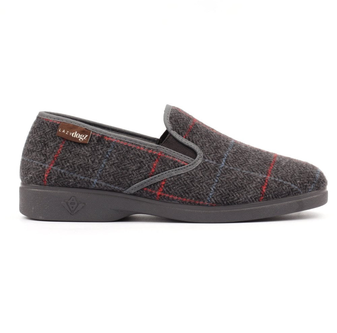 Lazy Dogz - 'Hughes' Mens Grey Check Slipper