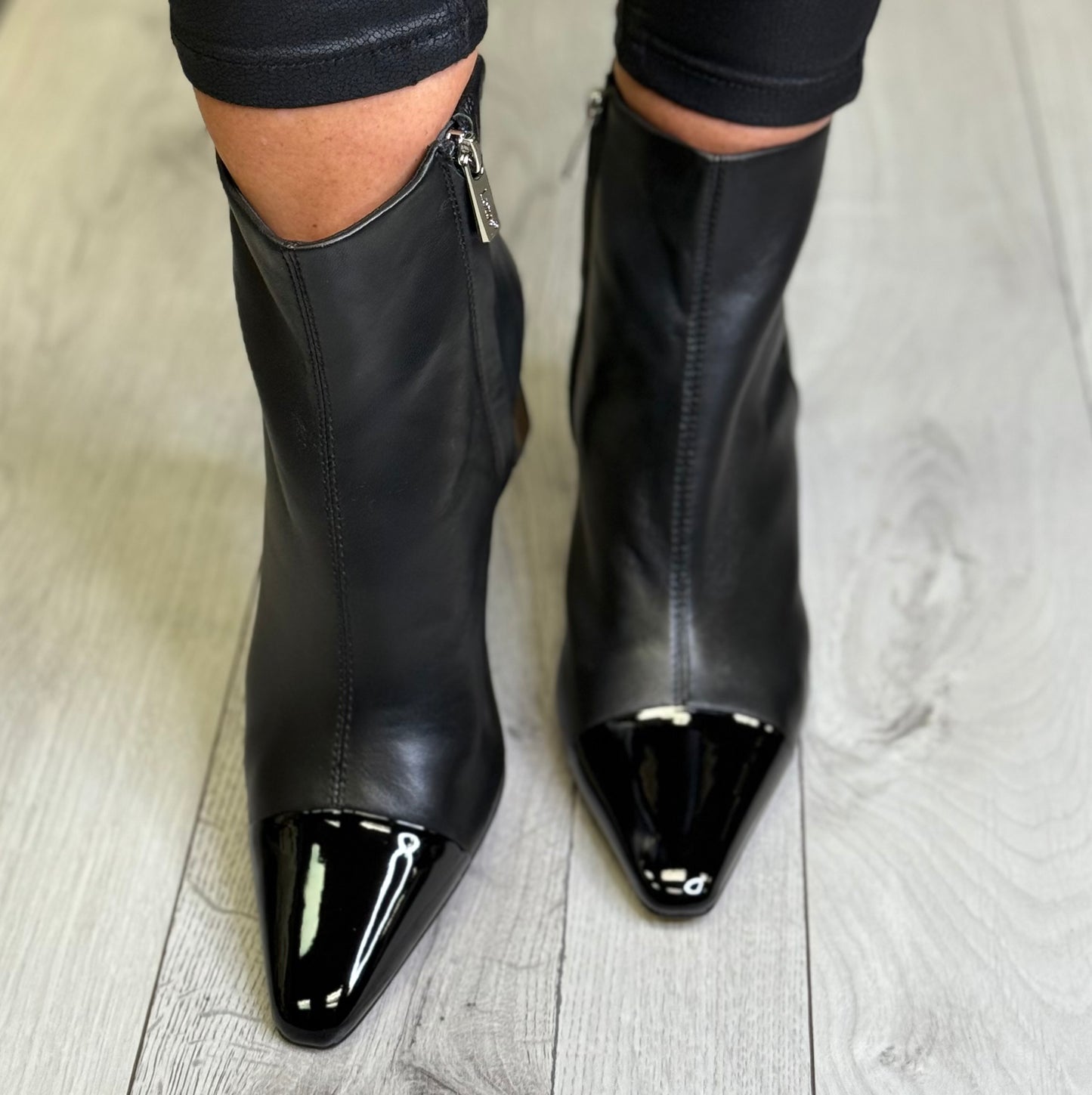 Lotus - 'Danni' Black Leather Ankle Boot