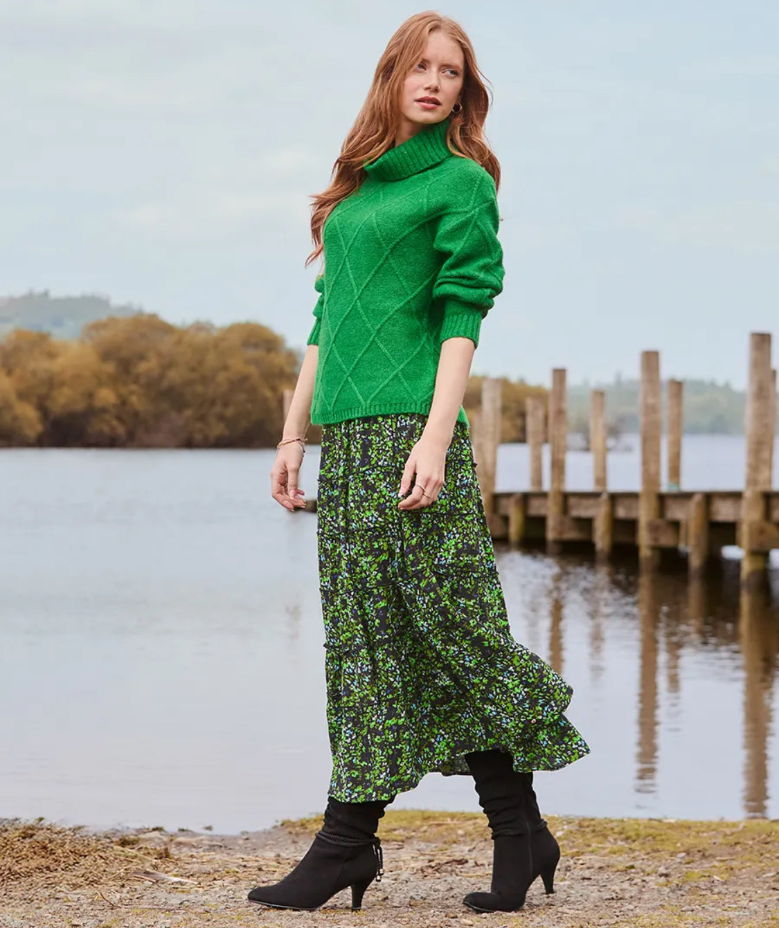 Joe Browns - Remarkable Roll Neck Diamond Knit Jumper