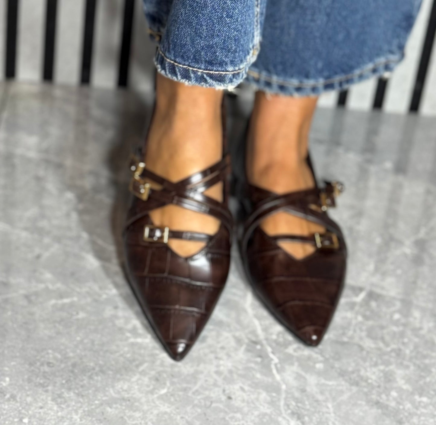 Tamaris - Mocca Croc Strap Detail Shoe