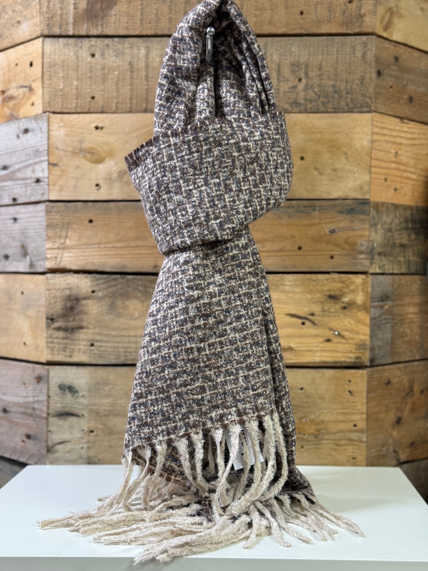 hannah k - Brown/Beige Mix Scarf
