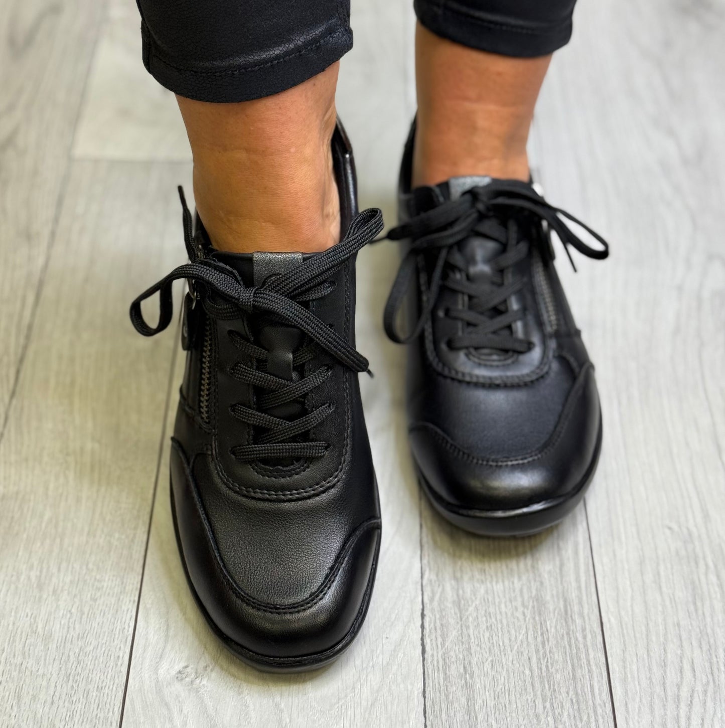 Remonte - Black Side Zip Casual Shoe