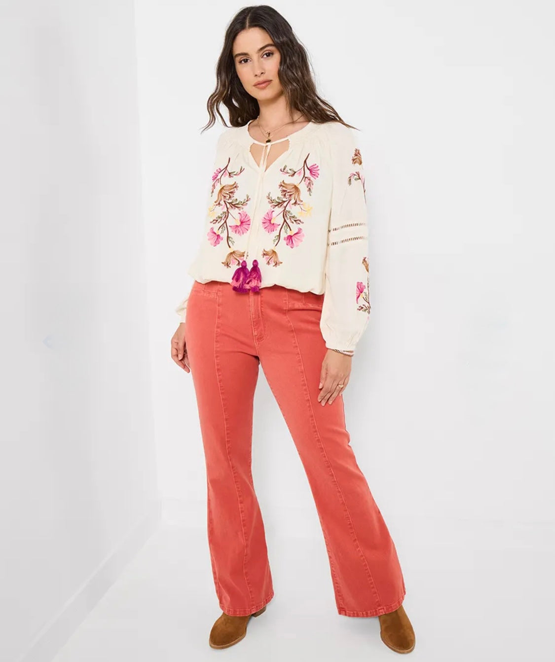 Joe Browns - Sunset Skies Embroidered Peasant Top
