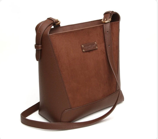Alice Wheeler - Kensington Chocolate Suede Crossbody Bag