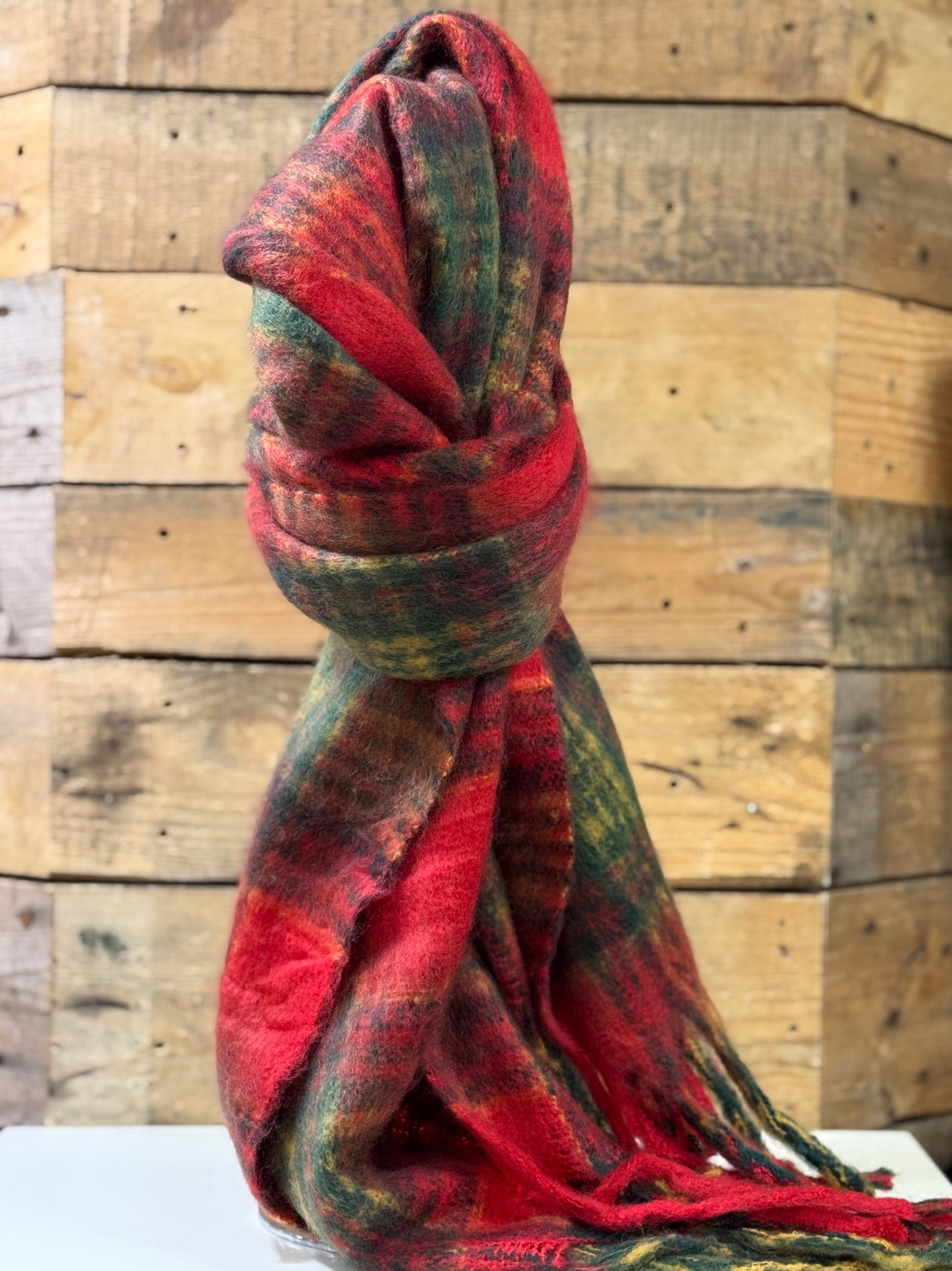 hannah k - Red Checked Cosy Scarf
