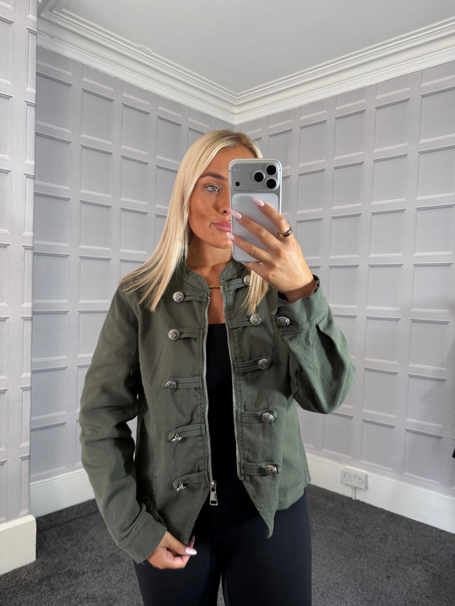 Khaki Military Style Jacket