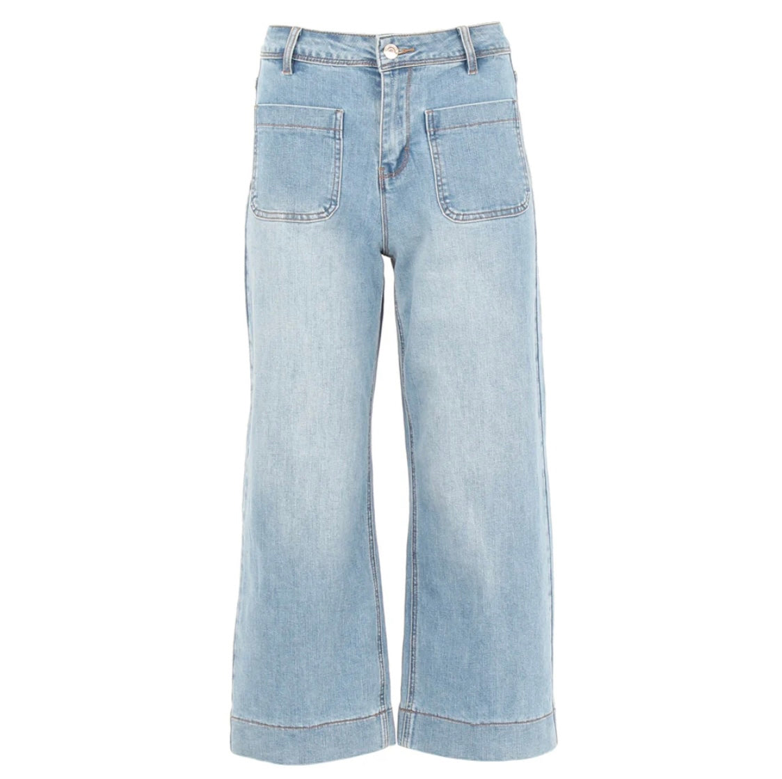 Rant & Rave - 'Teddie' Ice Blue Crop Jean