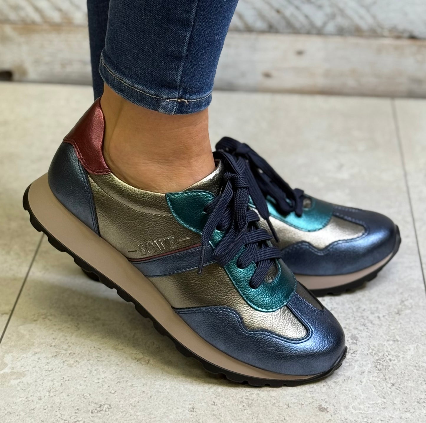 Tommy Bowe For Her - 'Saiki' Peacock Metallic Combo Trainer