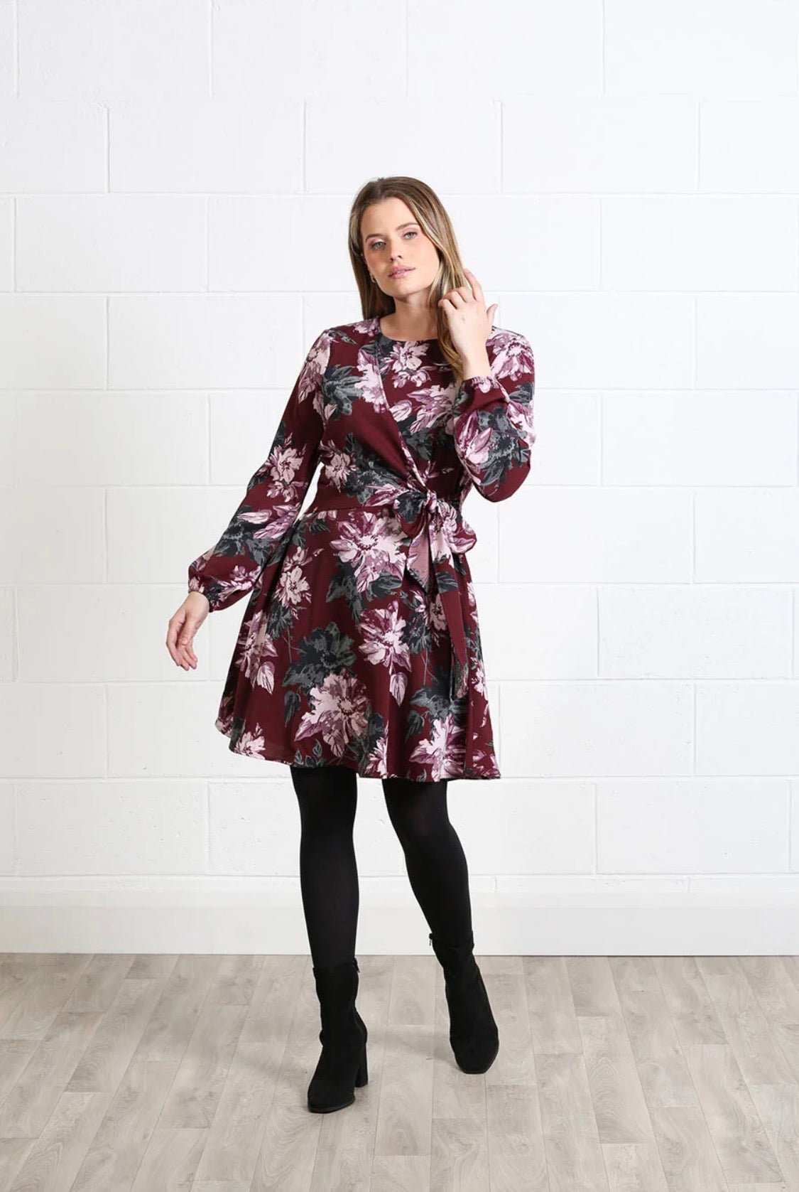 Rant & Rave - Grace Burgundy Floral Dress