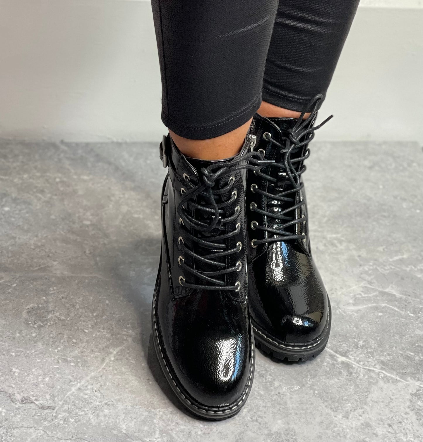 Lunar - 'Parlour' Black Patent Boot