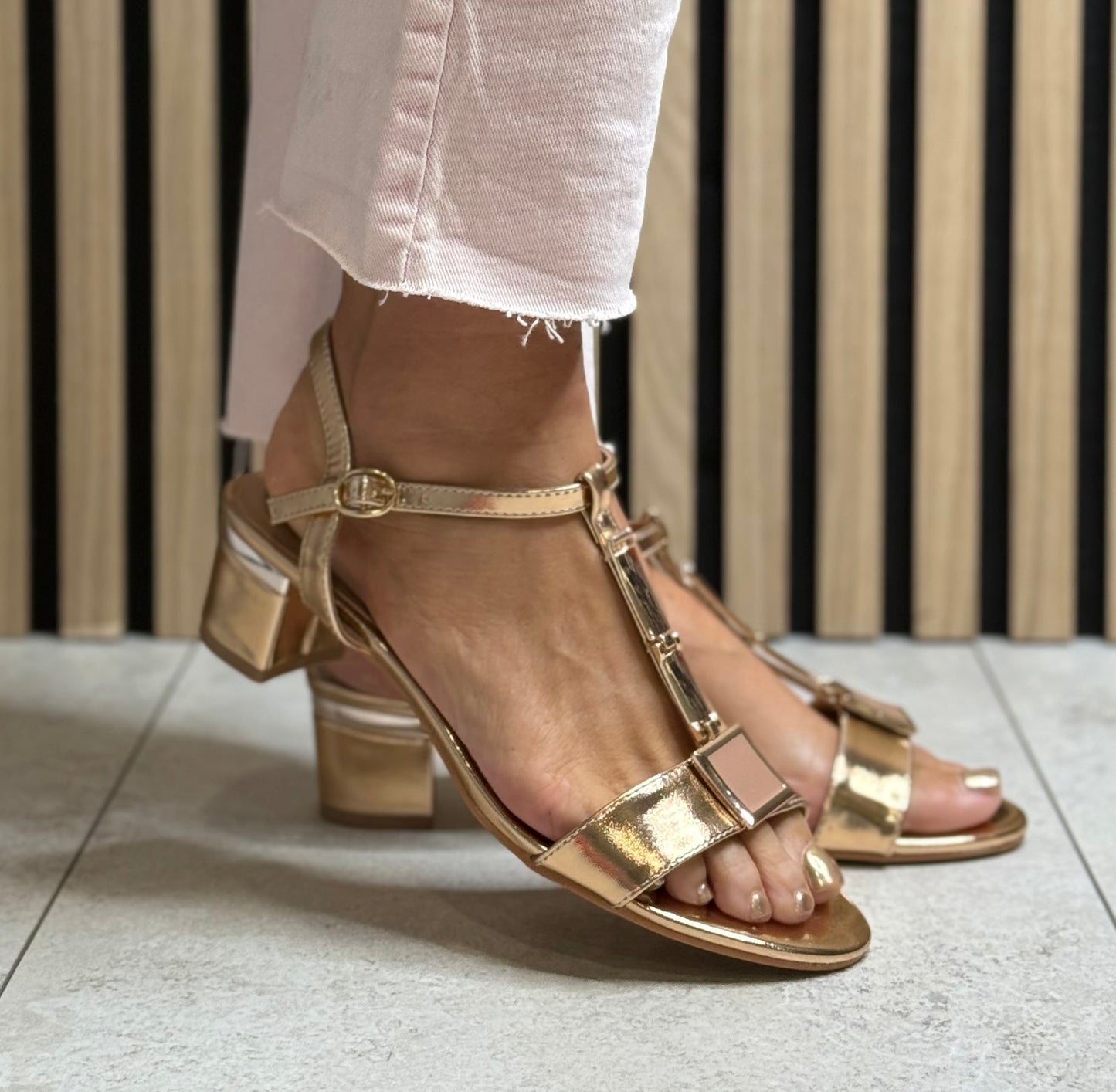 Lunar - 'Blaze' Rose Gold Sandal