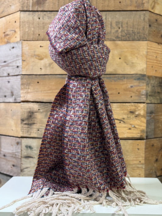 hannah k - Wine/Navy Combo Scarf