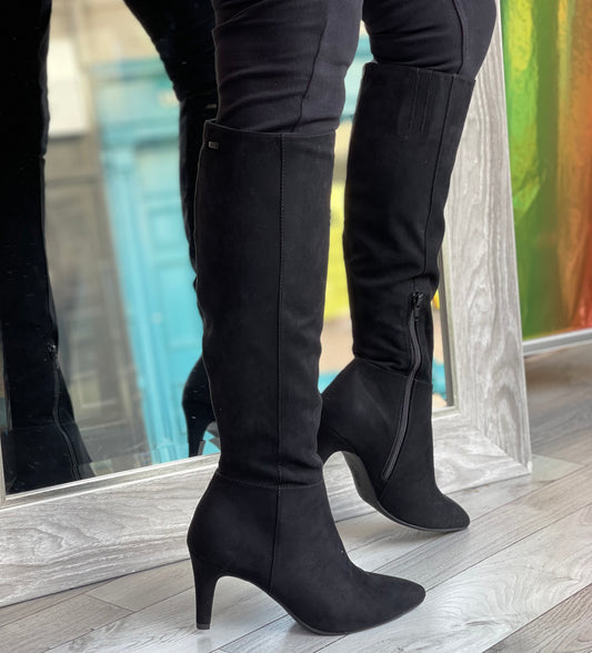 S Oliver - Black Heel Long Boot